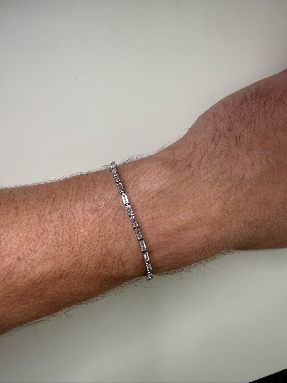 Delicate Silver Box Chain Tennis Bracelet